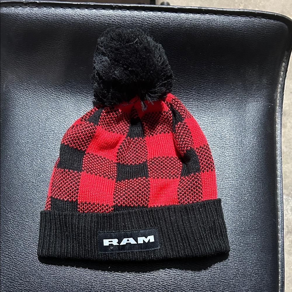RAM Red and Black Checkered Beanie